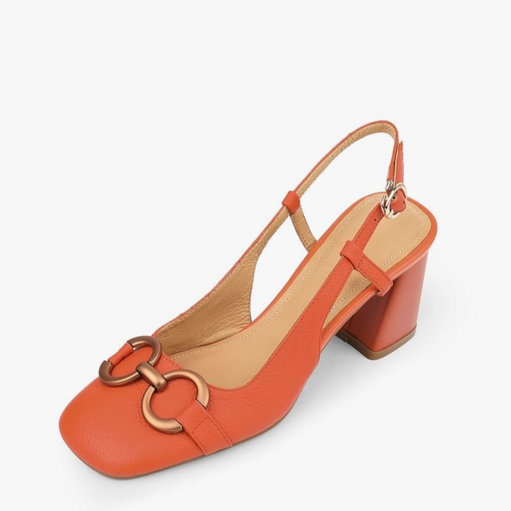 Orange Slingback Women's Shoes